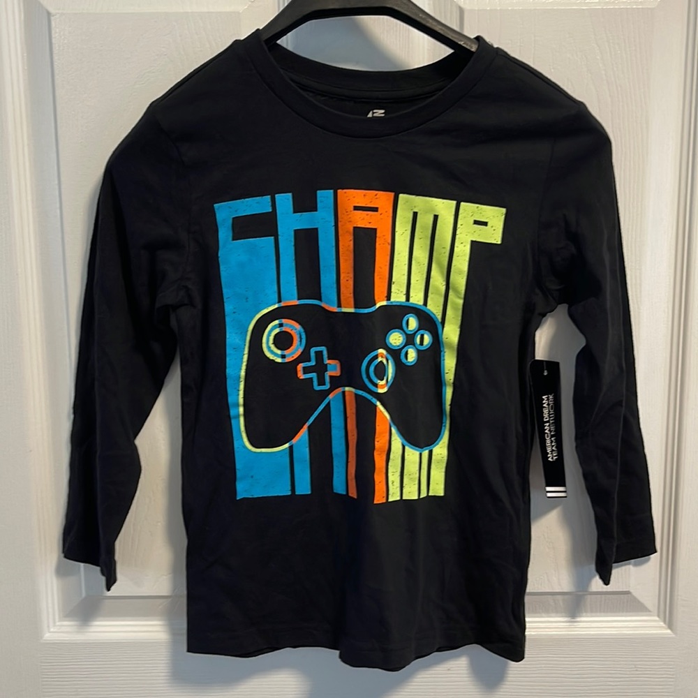Gamer Champ long sleeve T-shirt size 8 black New with tag